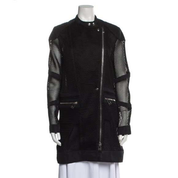 Belstaff Dunstable Black Fishnet Tech Mesh Trench Coat Jacket (XS) - Picture 2 of 11